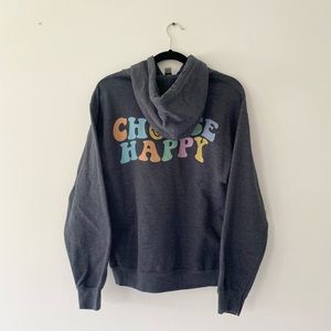 “Choose Happy” Grey Hoodie